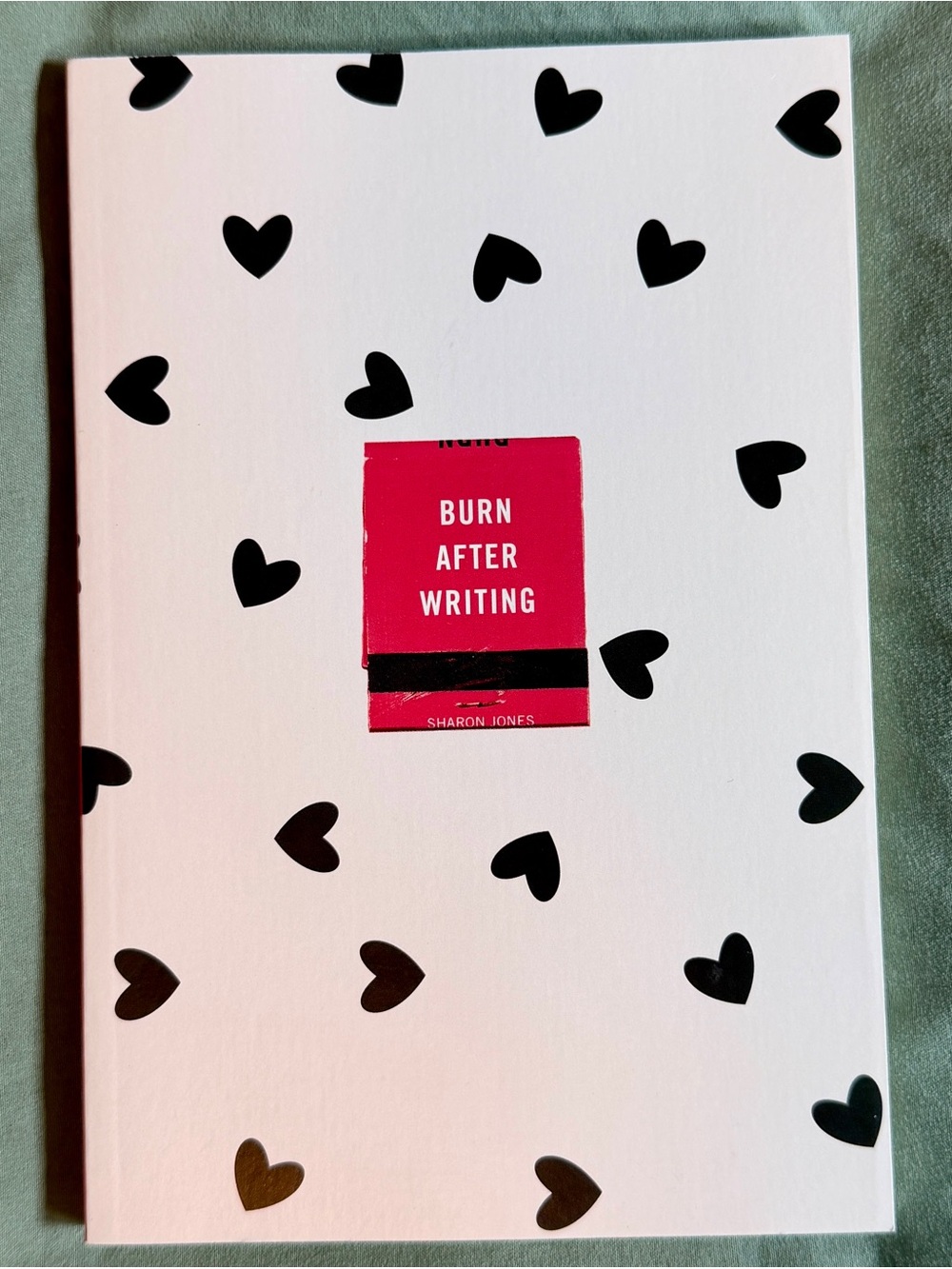 'Burn After Writing' Heart Pattern Notebook - White